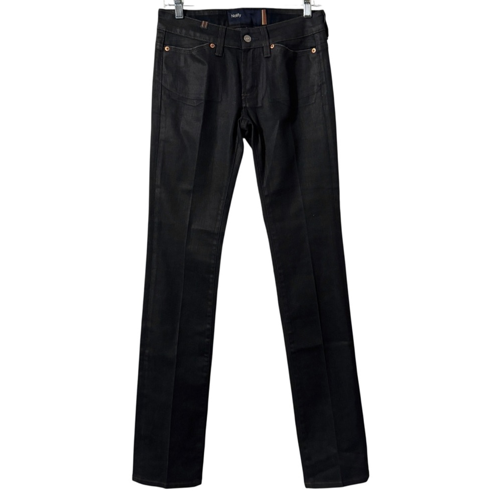 Notify ANEMONE straight leg jeans coated dark wash jeans made in Italy LIKE NEW